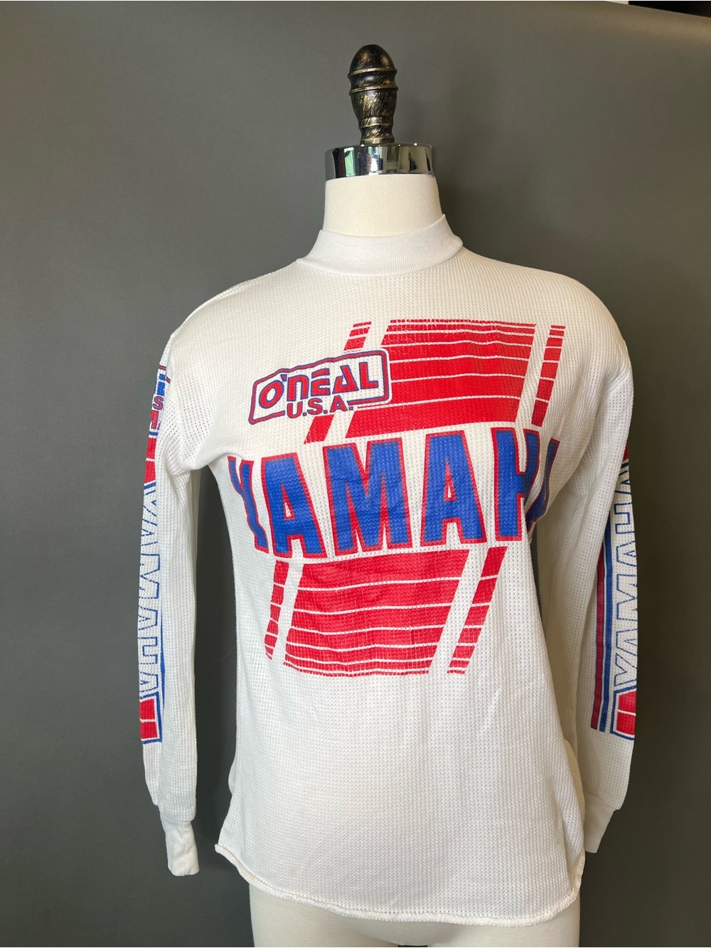 O'Neal Yamaha Vintage Moto Long Sleeve Tee - White/Red/Blue